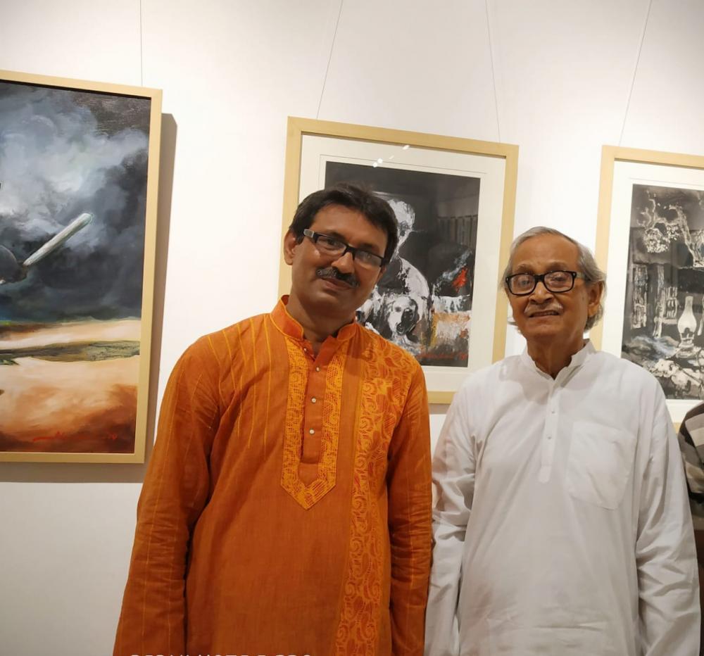 With Sculptor Niranjan Pradhan. 2019