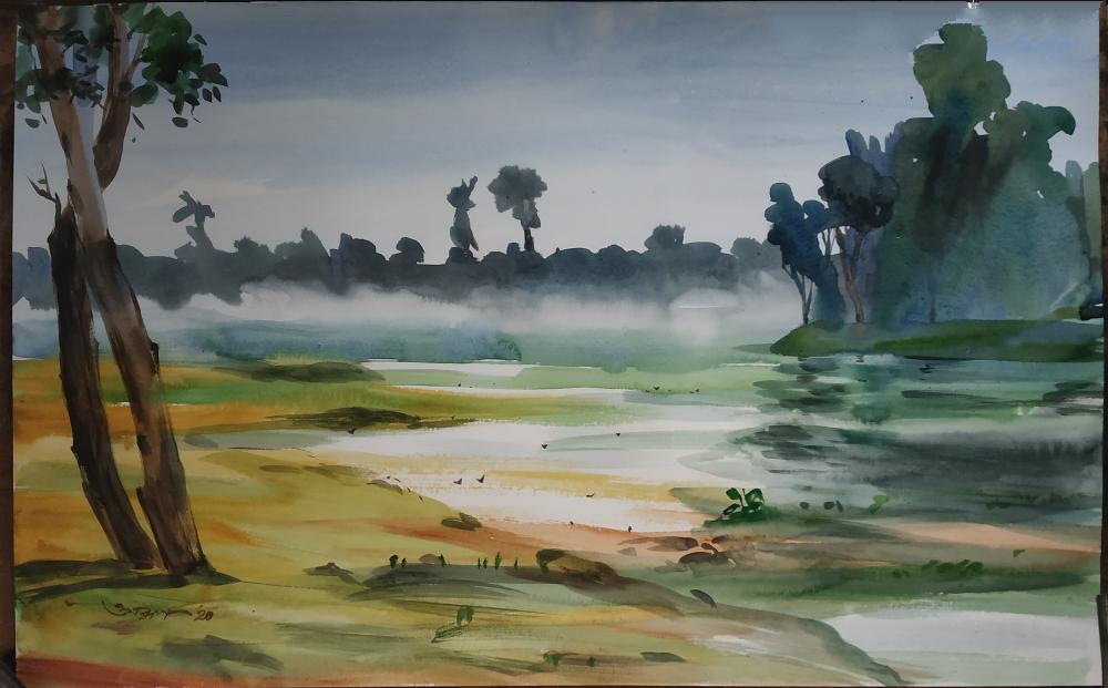  Title : 5 April '20   |    Medium : Water Color on paper  |   Size 15'' x  22''   | Sold