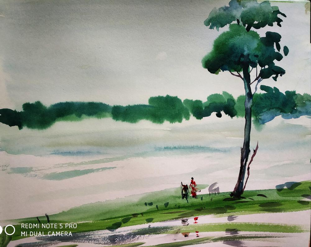  Title : 27 March '20   |    Medium : Water Color on paper  |   Size 15'' x  22''   | Sold